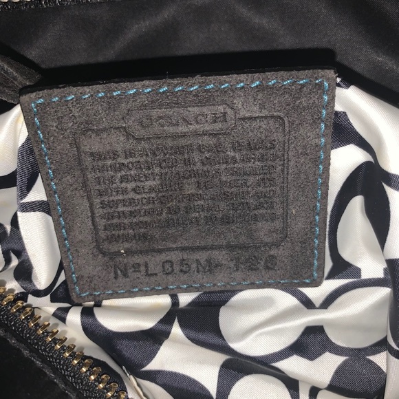 Coach Black Purse Dual Black, Tan, Turq L05M-126 - Picture 6 of 8